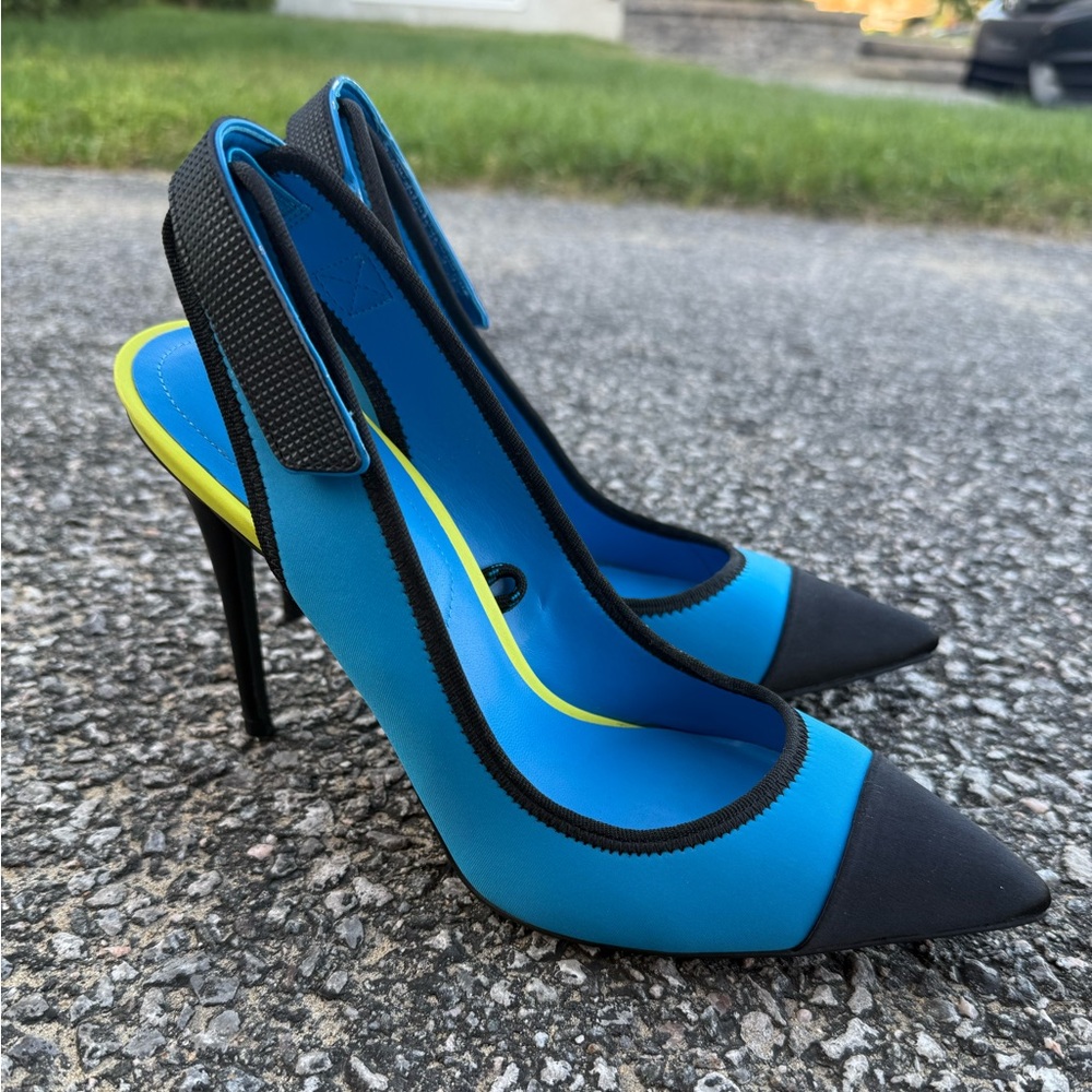 Stylish Blue and Black Women's Heels